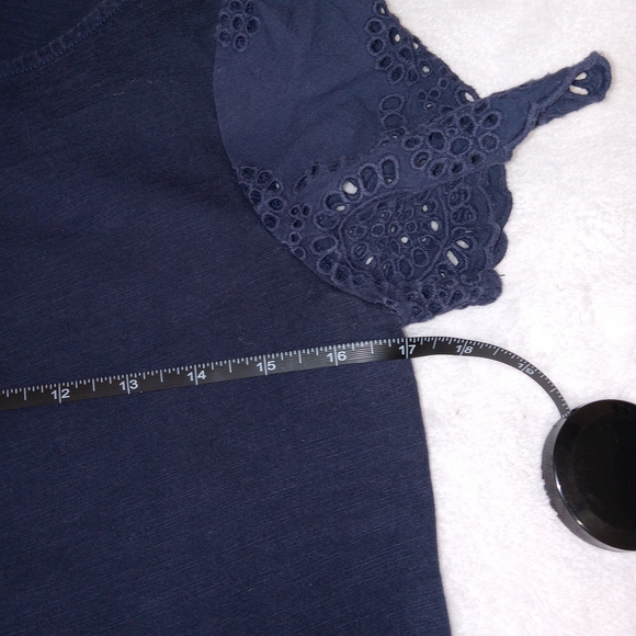 BODEN Isabella Broderie Anglaise Top Size 4 BLUE Short Sleeve Cotton TShirt - Picture 7 of 10